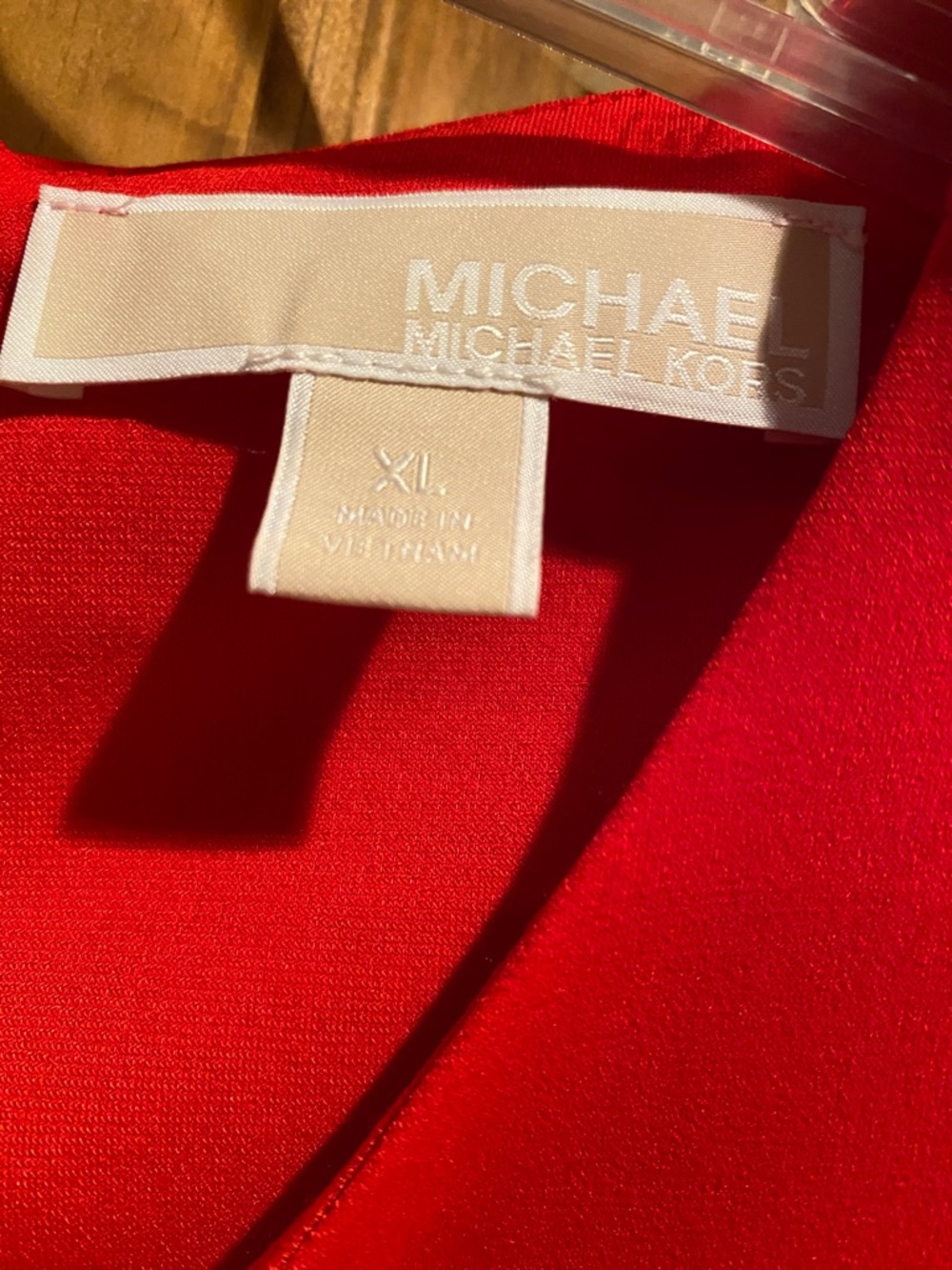 Michael Kors Red Sleeveless Faux Button-Front Mini Dress - Picture 2 of 4